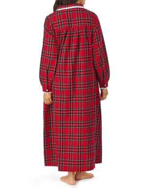 Tartan Peter Pan Flannel Gown | Red