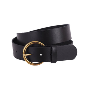 Classic Round Buckle Belt | Black