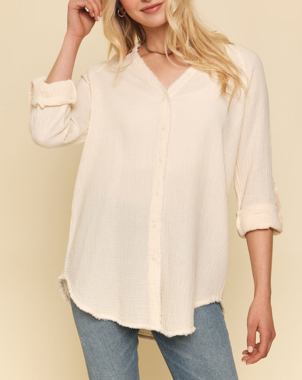 Washed Fray Bottom Shirt | Butter 