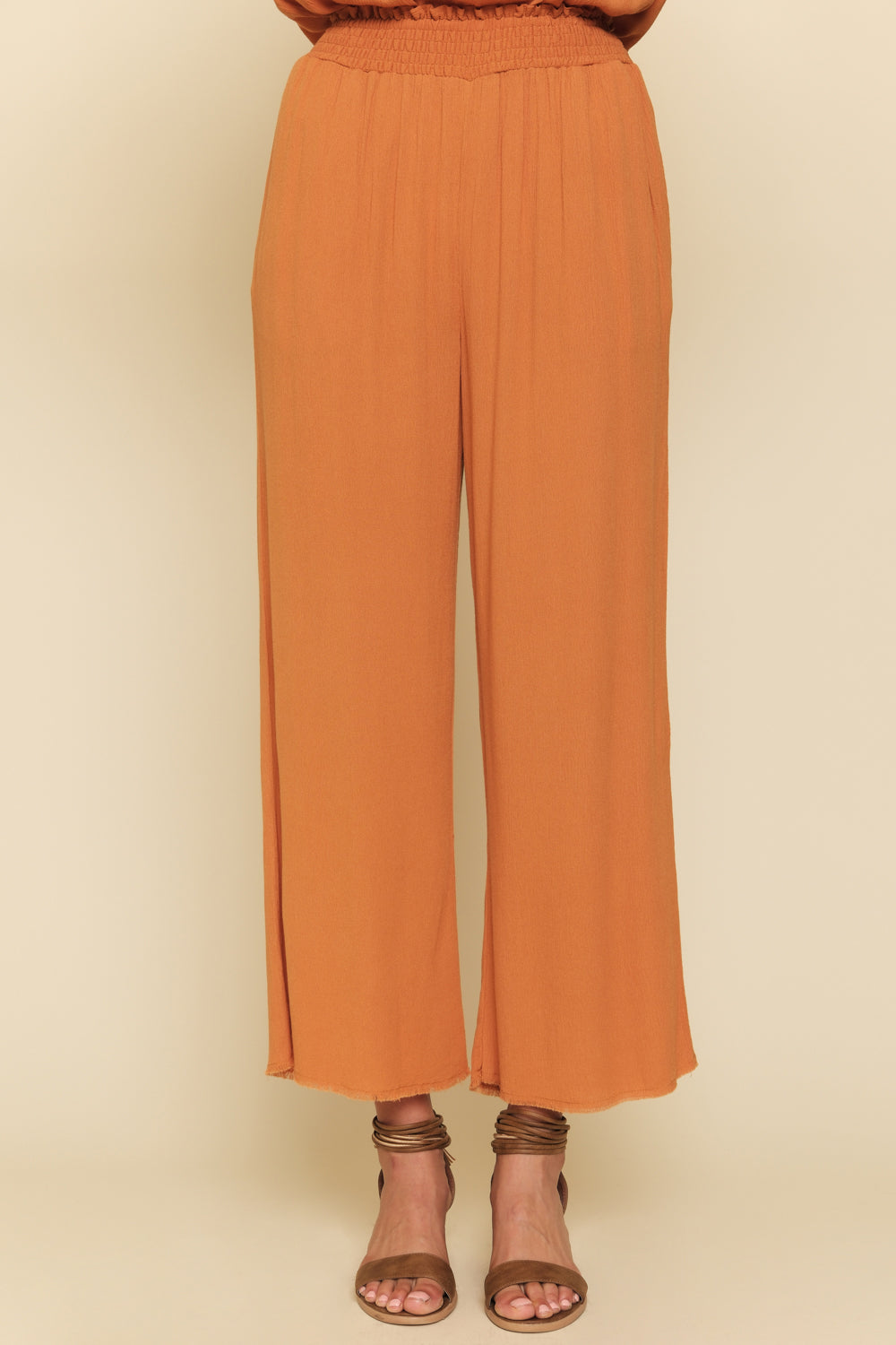 FRAYED STRAIGHT PANTS | Pumpkin