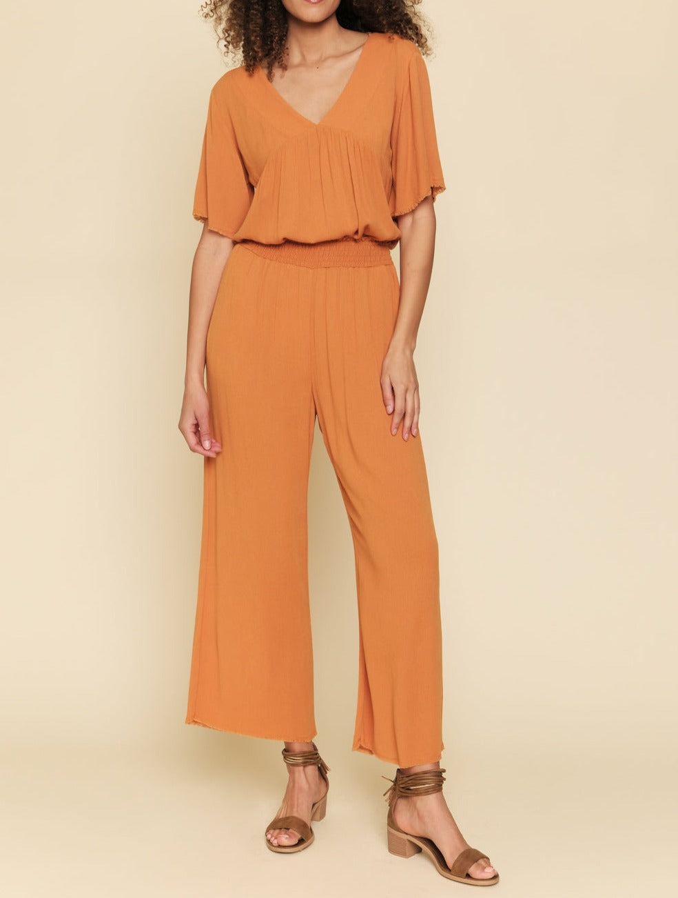 FRAYED STRAIGHT PANTS | Pumpkin