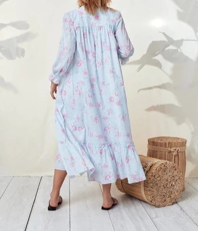 Summer Rose Cotton Button Front Robe