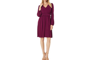 V-Neck Empire Smocked Waist Dress