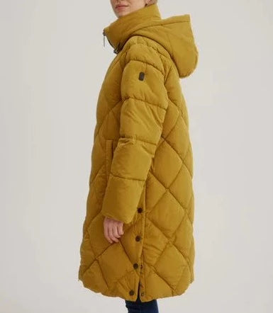 Long Quilted Jacket | Dijon