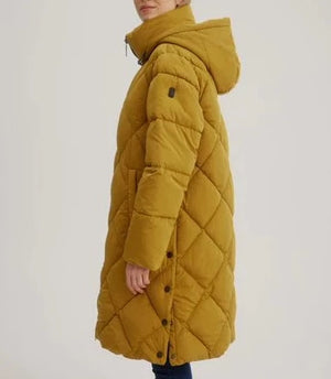 Long Quilted Jacket | Dijon