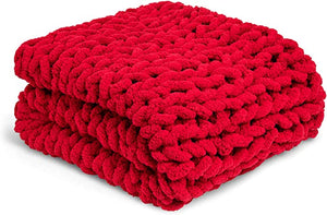 Chunky Throw on Blanket | Red