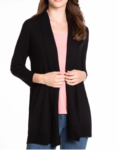 Rib Collar Swing Jacket | Black