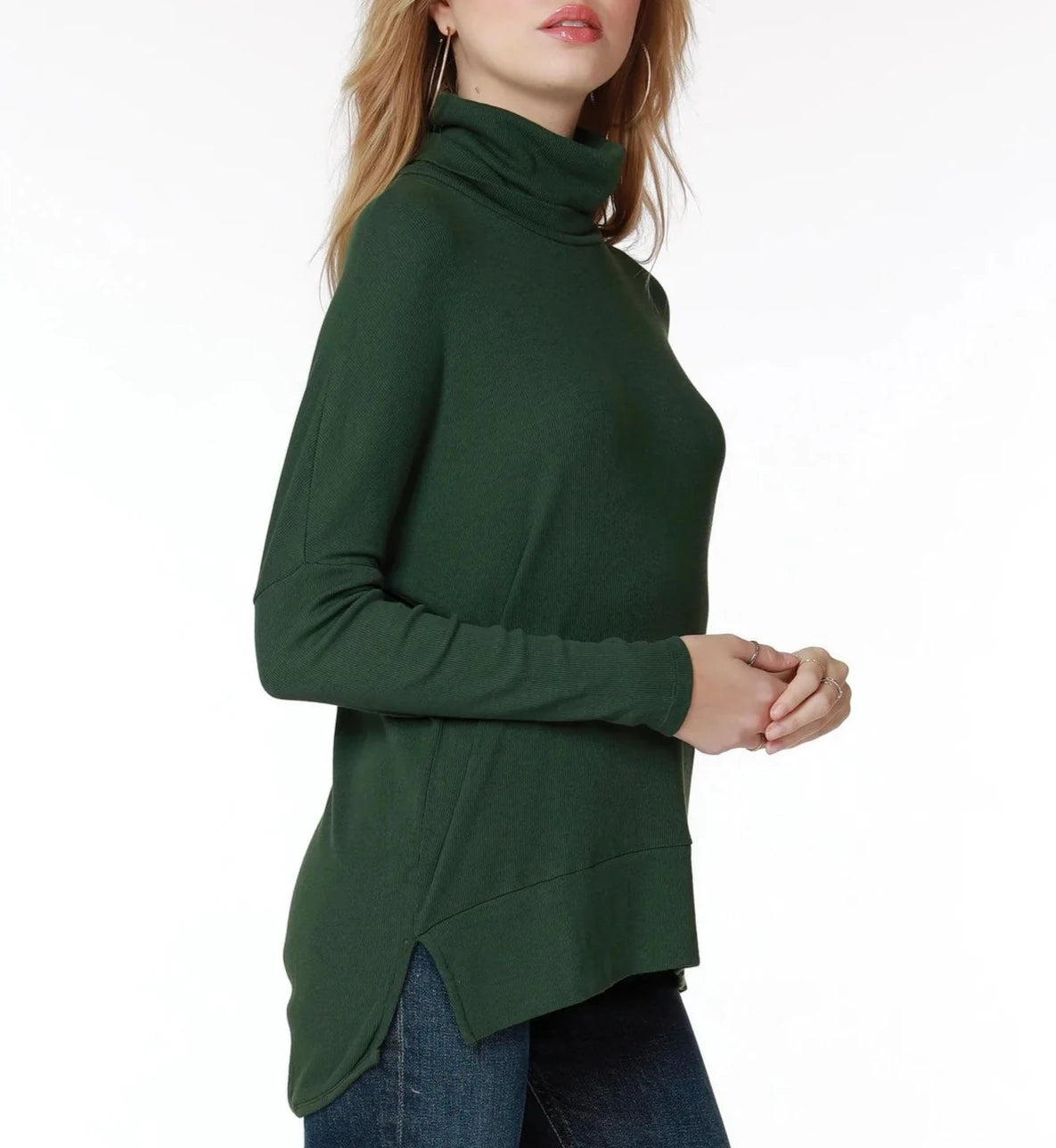High Low Turtleneck | Green