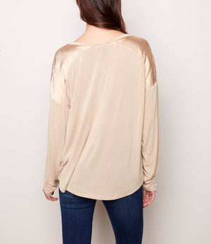 Satin Jersey Knit Top