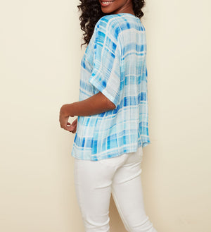 Cotton Gauze Dolman Blouse | Cobalt