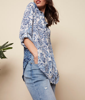Printed Crinkle Blouse