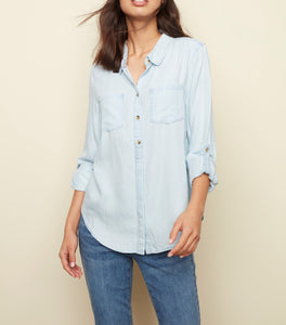 Button Down Blouse Denim | Charlie B