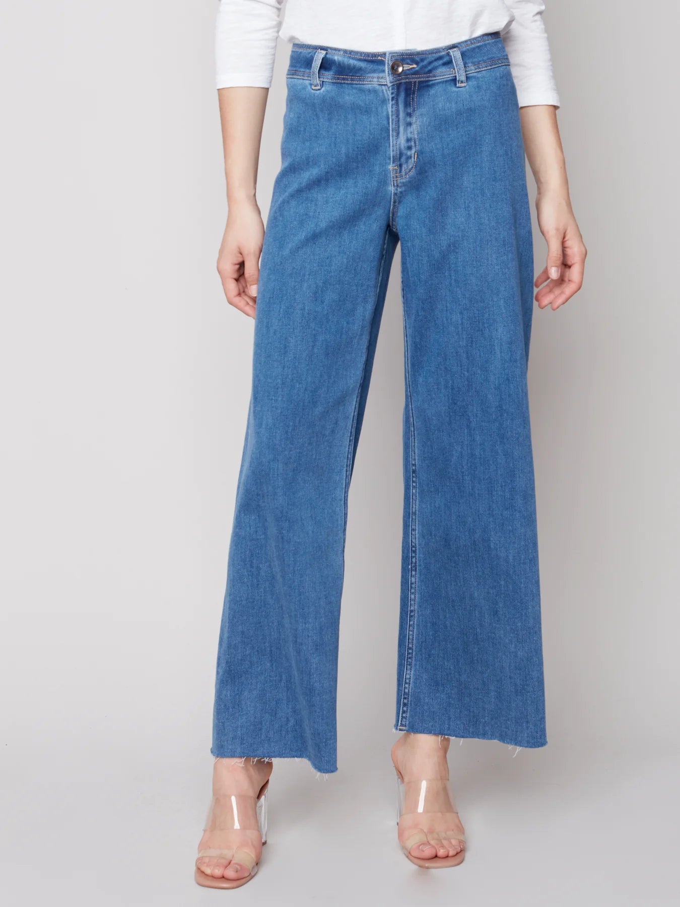 Wide Leg Blue Jeans | Medium Blue