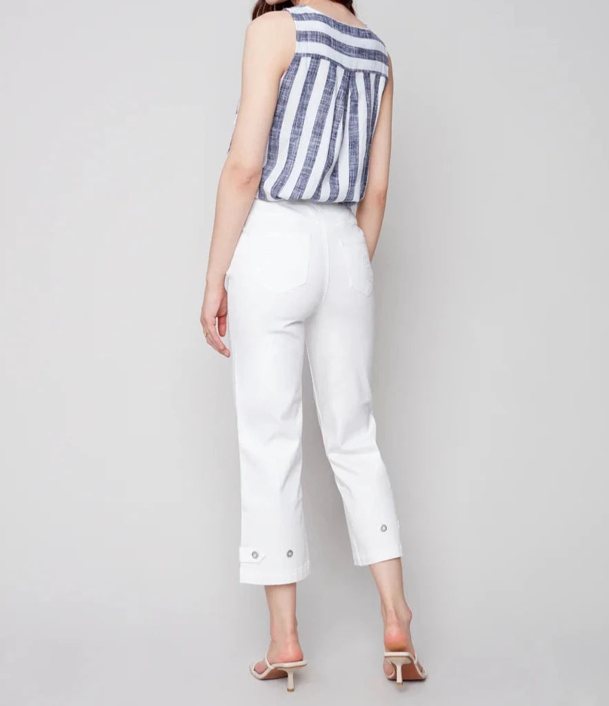 Pull on twill Pant | White 