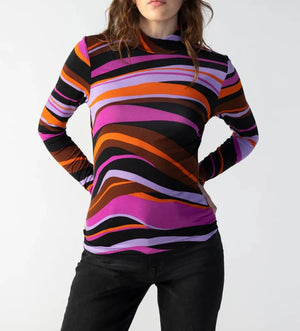 Slinky Mock Tee Gravity | Multicolor