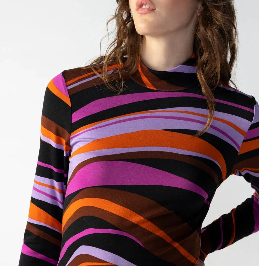 Slinky Mock Tee Gravity | Multicolor