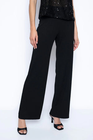 Pull on wide leg pants | Black