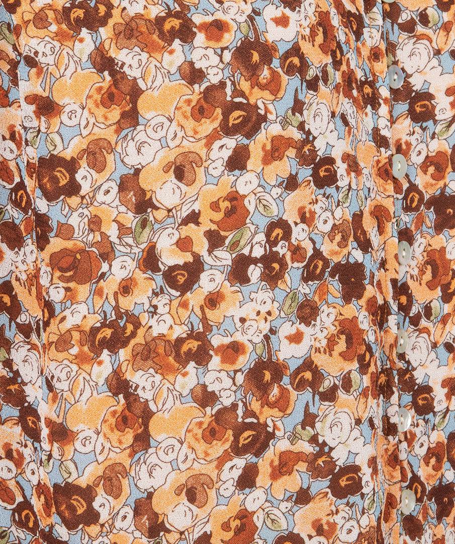 Button Up Smock Blouse | Flower