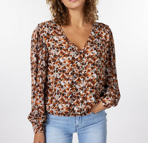 Button Up Smock Blouse | Flower