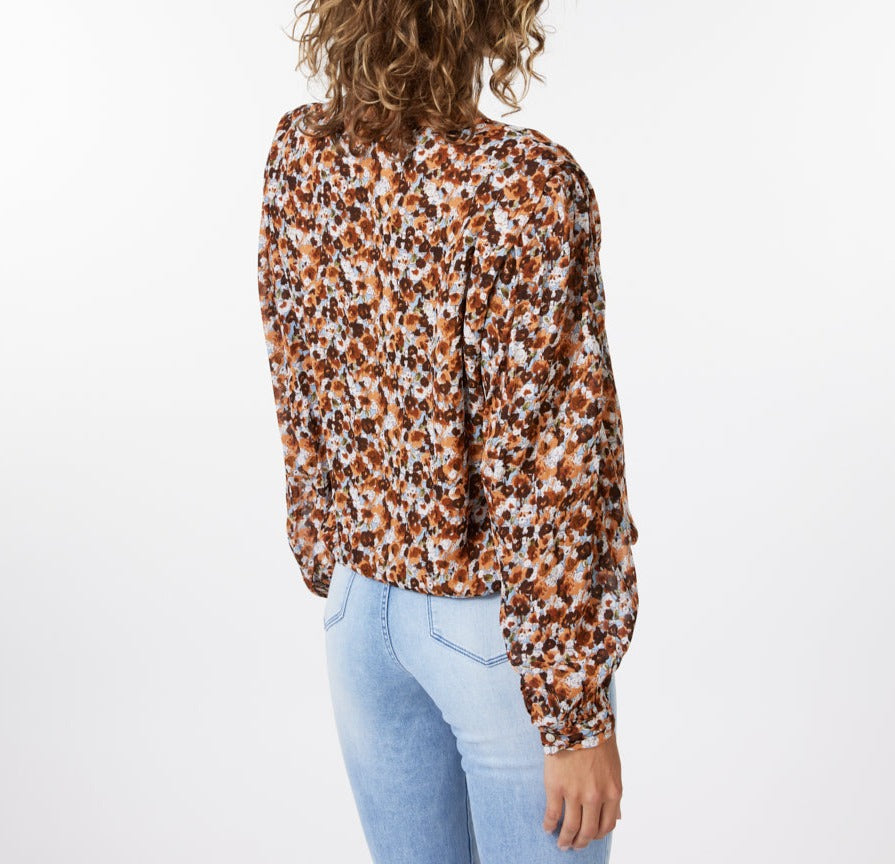 Button Up Smock Blouse | Flower