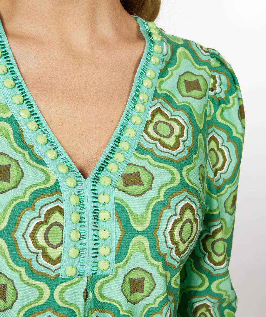 V-Neck Retro Dress | 1970's