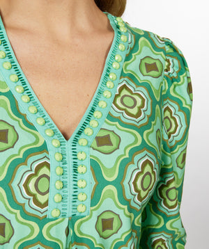 V-Neck Retro Dress | 1970's