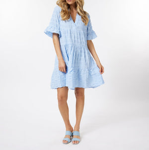 Seersucker Tiered Dress