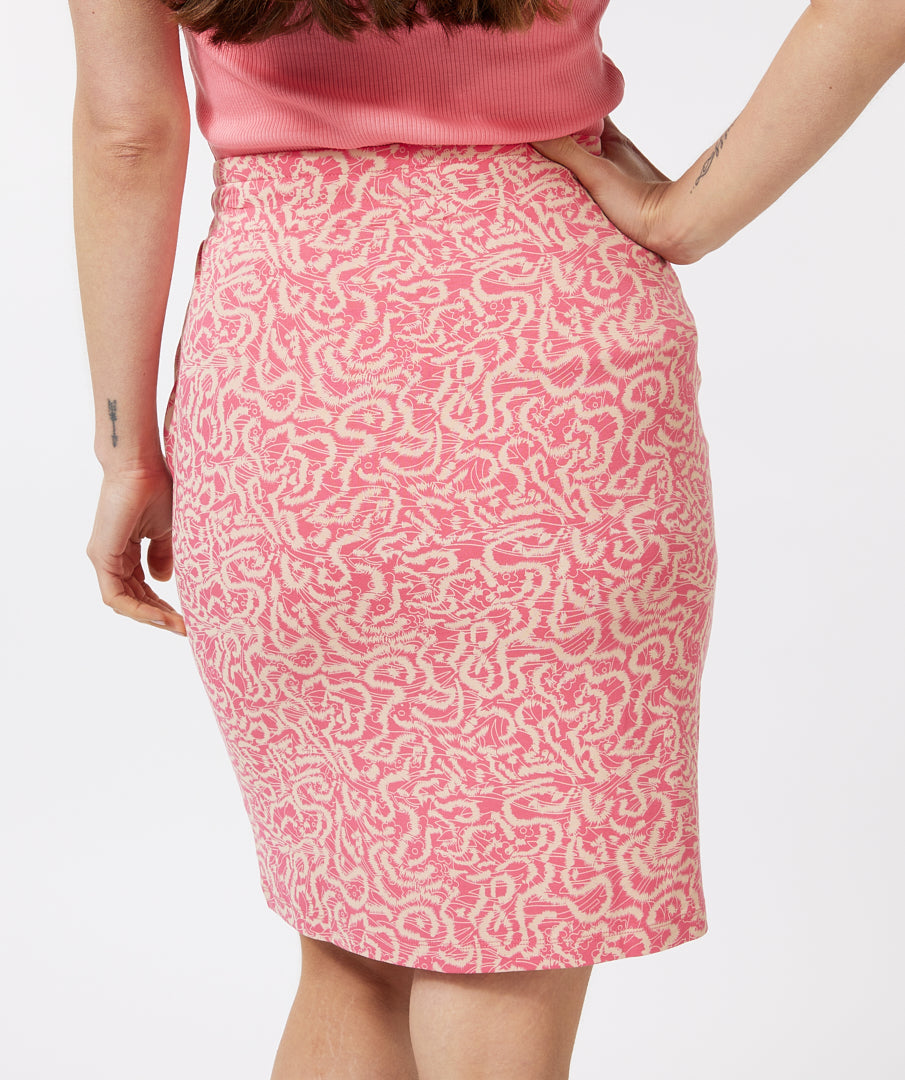 Stretch Skirt | Pink Print