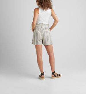 Belted Pleat High Rise Short