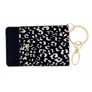 Cheetah Print Key Chain Wallet | Snap Pocket