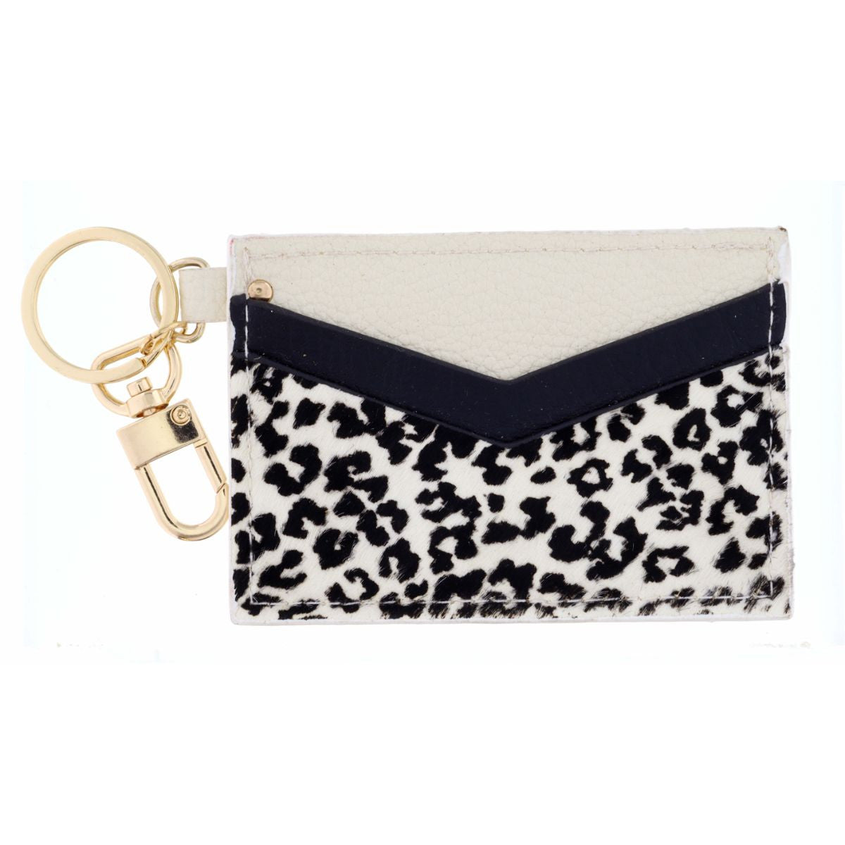 Cheetah Print Key Chain Wallet | B&W