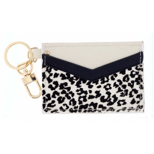 Cheetah Print Key Chain Wallet | B&W