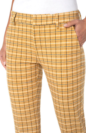 Kelsey Trouser with Side Slit Gold/Navy | Liverpool Jeans Co. 