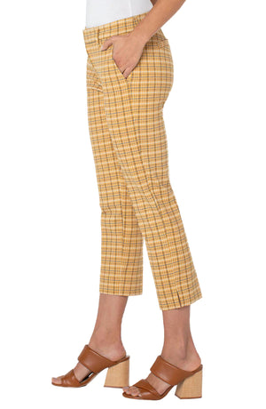 Kelsey Trouser with Side Slit Gold/Navy | Liverpool Jeans Co. 