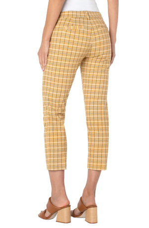 Kelsey Trouser with Side Slit Gold/Navy | Liverpool Jeans Co. 