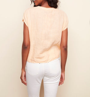Linen Tie Front Blouse | Charlie B
