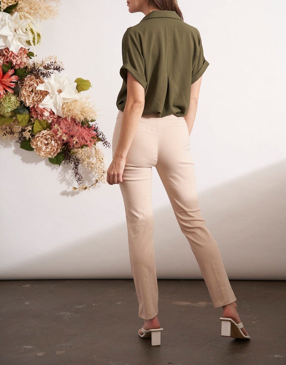 Pull On Ankle Slacks | Cashew