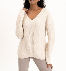 V Neck Soft Sweater | Biscotti