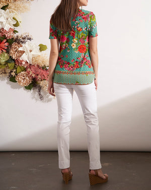 V- Neck Antique Floral Tee