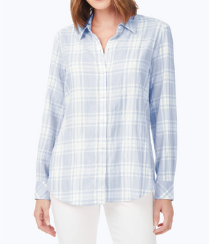 Rhea Puckered Spring Plaid Shirt