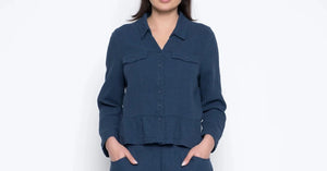 Button Front Jacket | Indigo