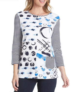 Scoop neck shirt | Blue