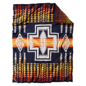 KNIT JACQUARD THROW | Navy Harding