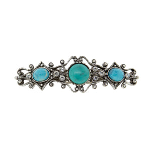 Turquoise Color Stones Hair Barrette