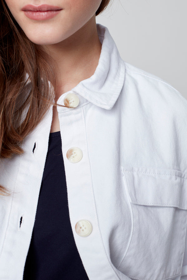 Relaxed denim Jacket | White 