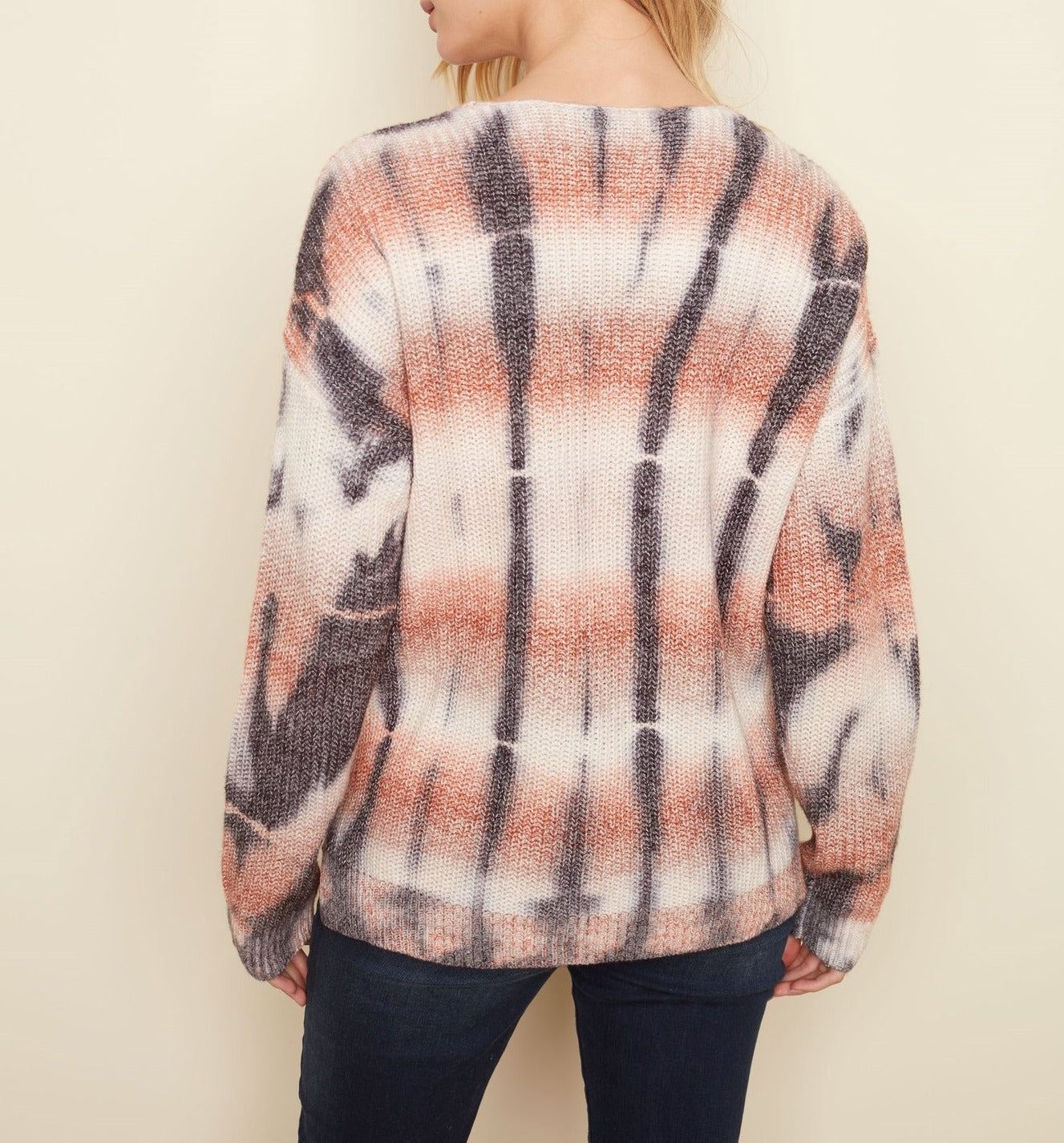 Tie-Dye V-Neck Sweater