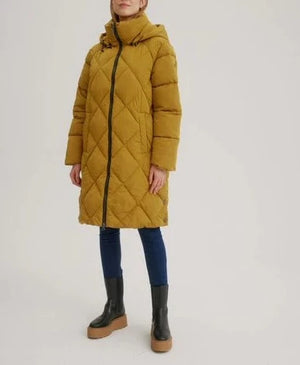 Long Quilted Jacket | Dijon