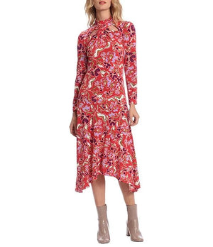 L/S Midi Shark Bite Dress | Donna Morgan
