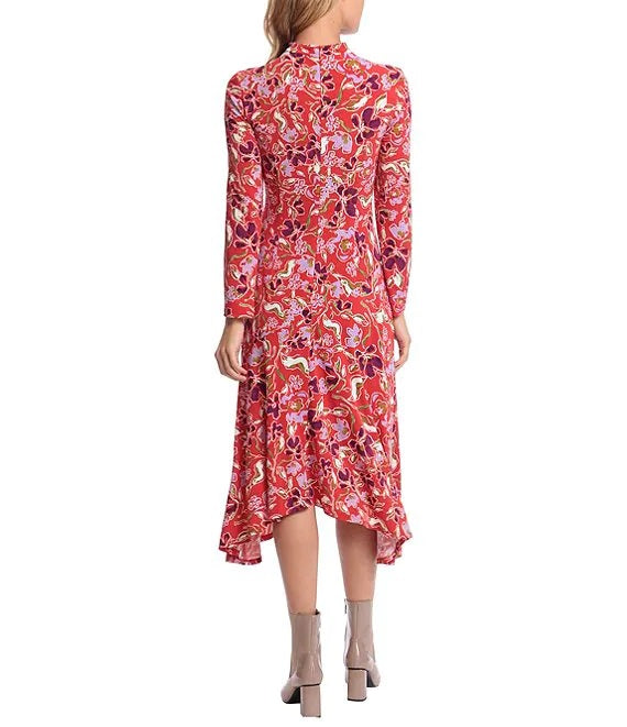 L/S Midi Shark Bite Dress | Donna Morgan