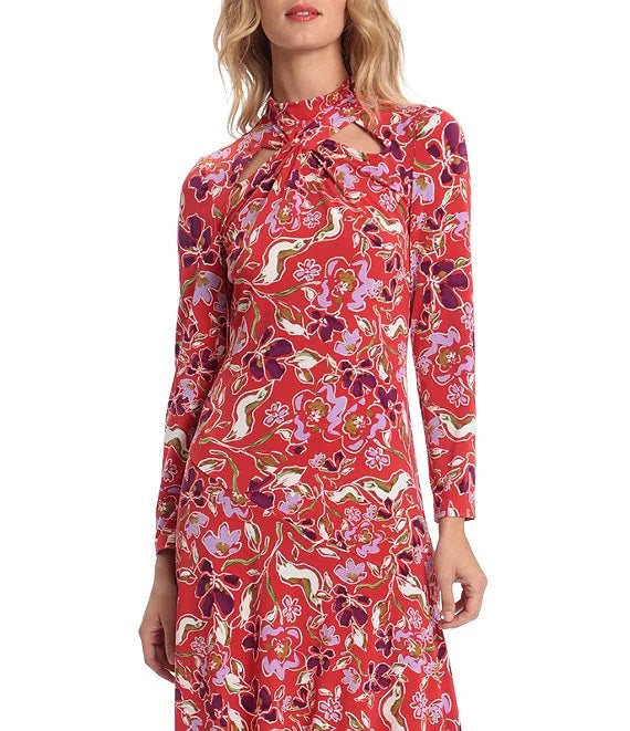 L/S Midi Shark Bite Dress | Donna Morgan
